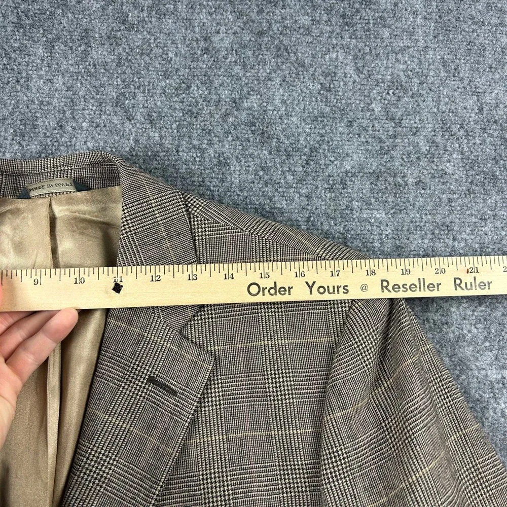 Banana Republic Blazer Mens 42R Brown Glen Plaid Wool Blend 2 Button Sport‎ Coat